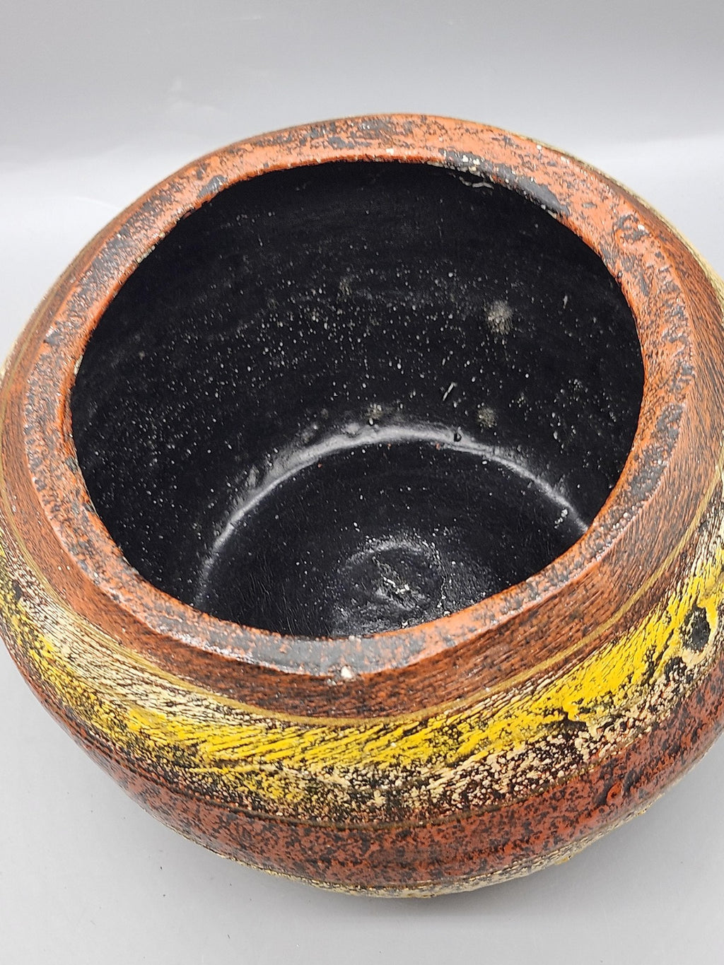 Multicolor Terracotta Round Planter Abstract Art Pottery Modern Table Decor