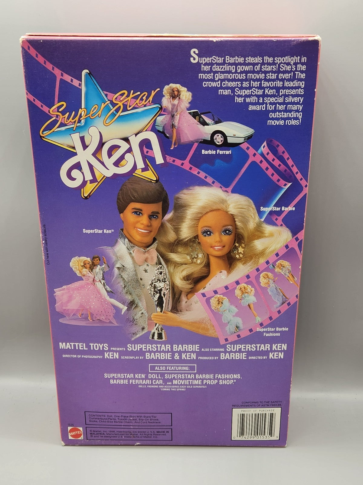 1988 Mattel SuperStar Ken Doll #1535 Movie Star Award Gift Set NRFB Vintage