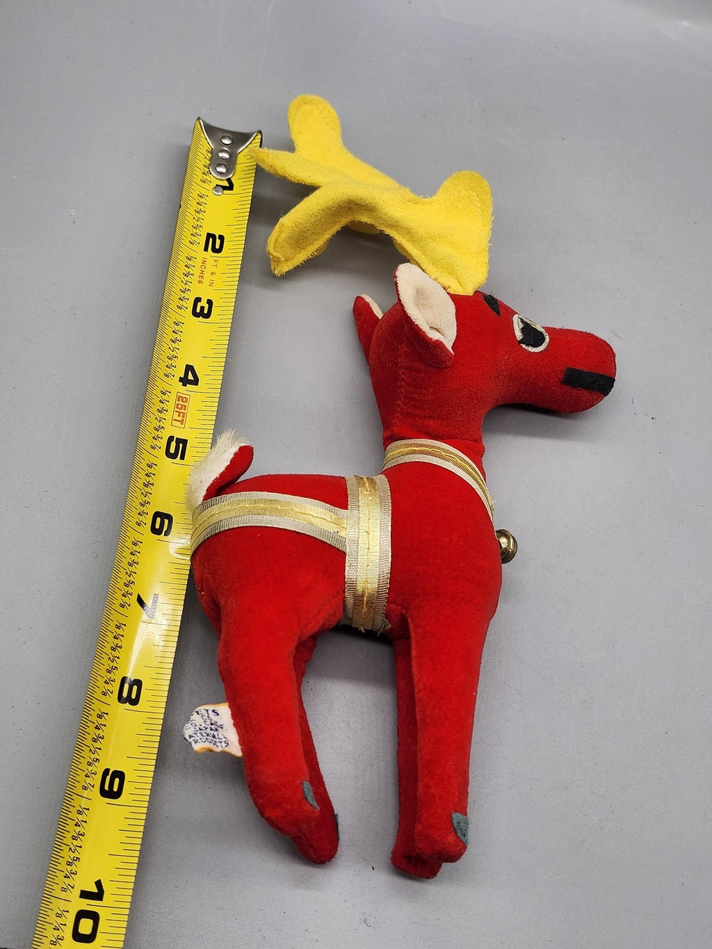 Vintage Dakin Dream Pets Red Reindeer Plush Small Yellow Antlers Japan Xmas