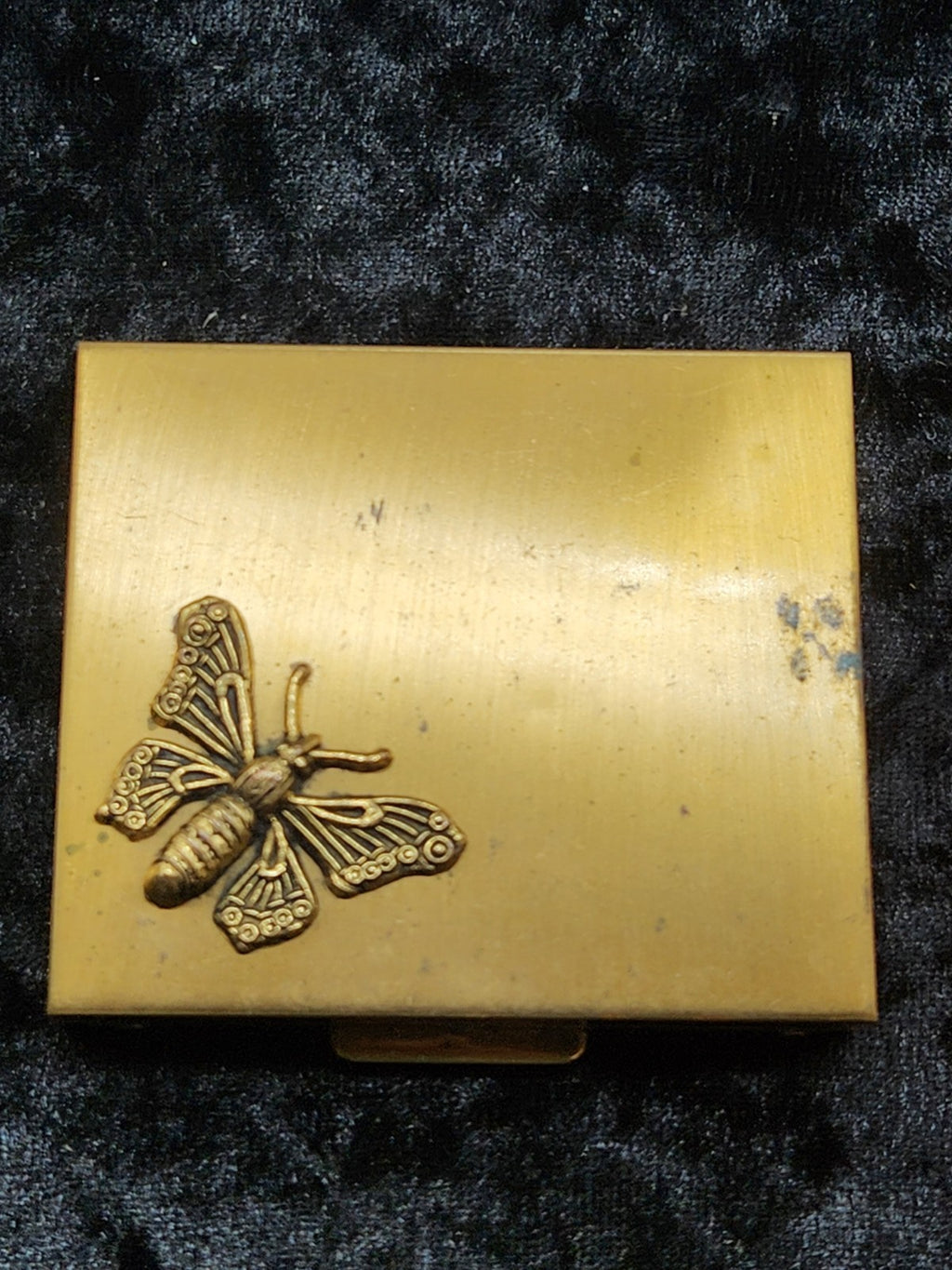Vintage Brass Tone Photo Album Mini Brag Book Moth Butterfly Art Nouveau Style