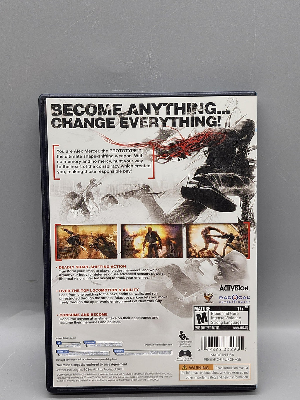 Prototype PC Windows DVD Game Manual Activision M 2009 Action Adventure