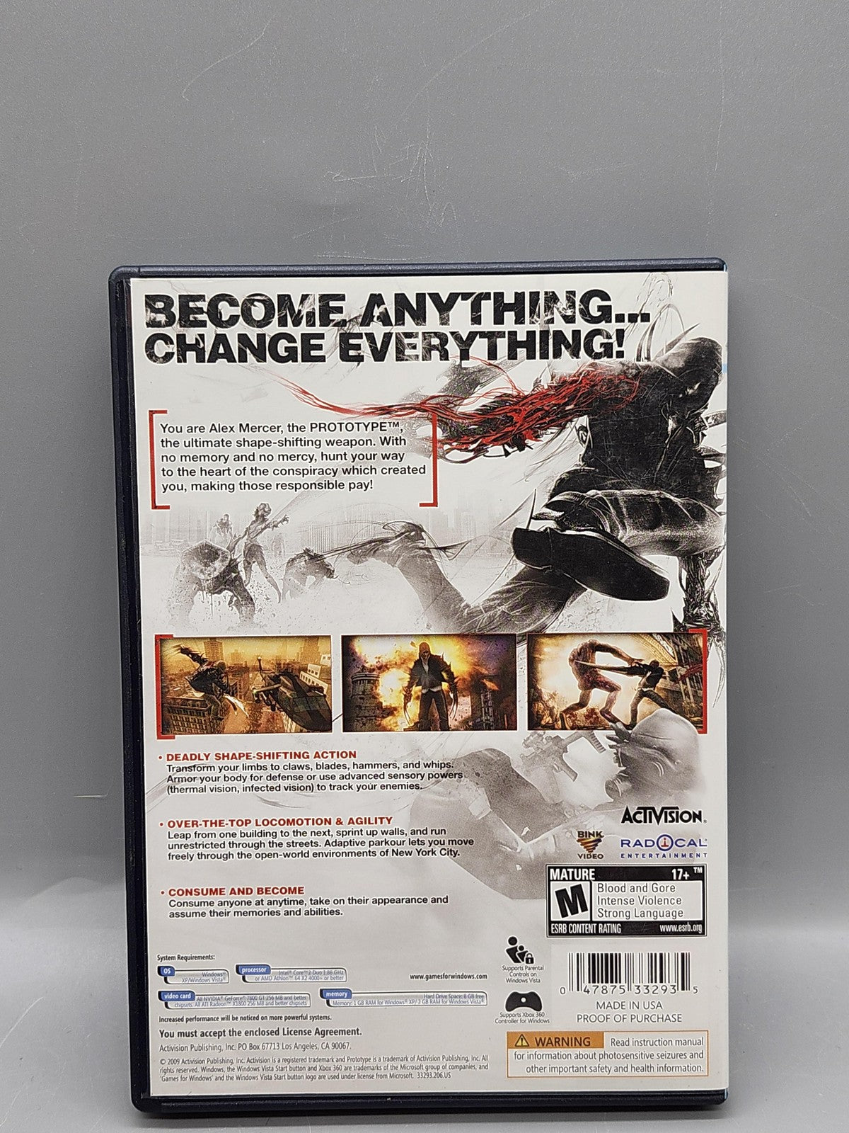 Prototype PC Windows DVD Game Manual Activision M 2009 Action Adventure