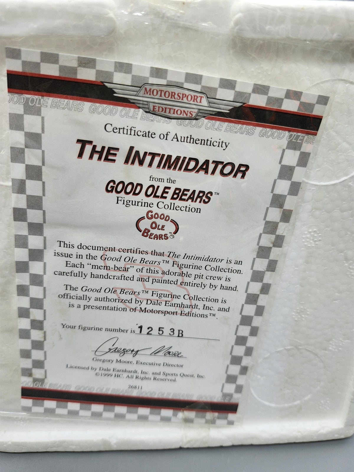 Vintage Dale Earnhardt NASCAR Intimidator Figurine Good Ole Bears One Size
