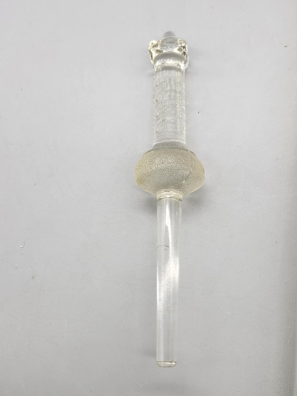 Vintage Glass Medical Laboratory Pipette Stopper Clear U.S. Patent Glassware