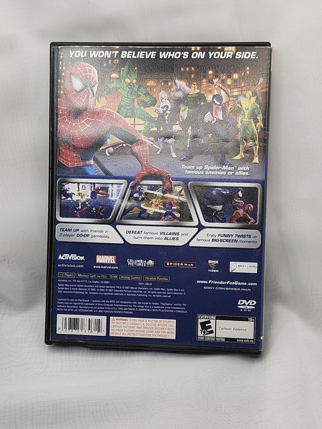Spider-Man Friend Or Foe PlayStation 2 Game Disc Case Activision NTSC-U/C E10+