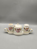 Vintage Noritake Hand Painted Condiment Set #19322 – Salt Pepper Shakers,...