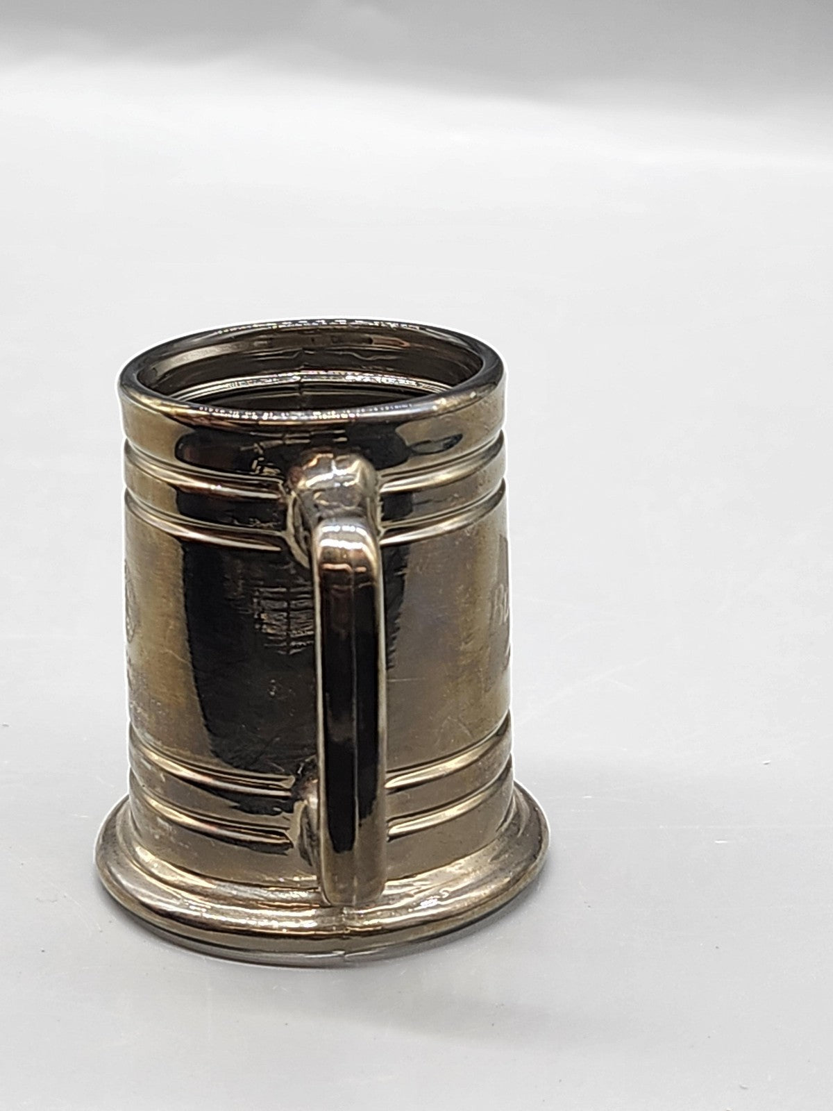 Vintage 1998 Budweiser Mini Stein Mug Silver Tone Metal Beer Decor Collectible