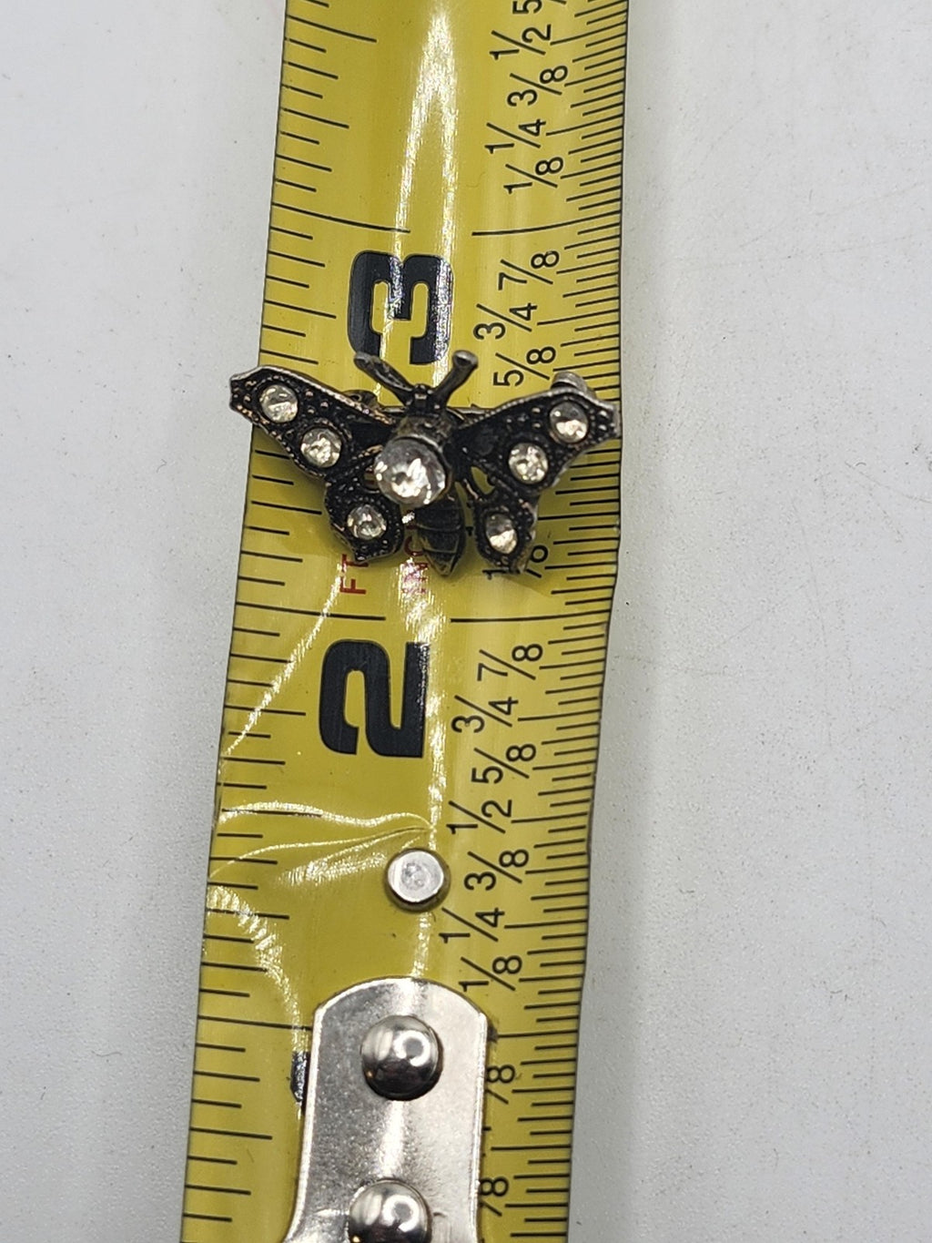 Butterfly Brooch Pin Gold Tone Clear Rhinestone Insect Costume Jewelry Gift