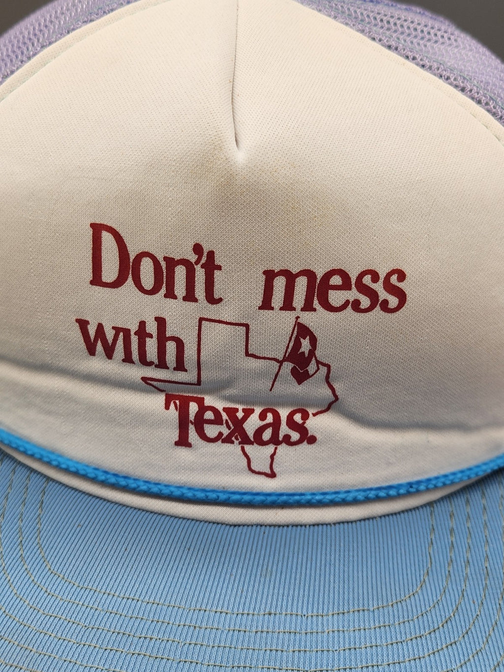 Vintage Don’t Mess With Texas Trucker Hat Cap Hanes Mesh Snapback Made In Korea