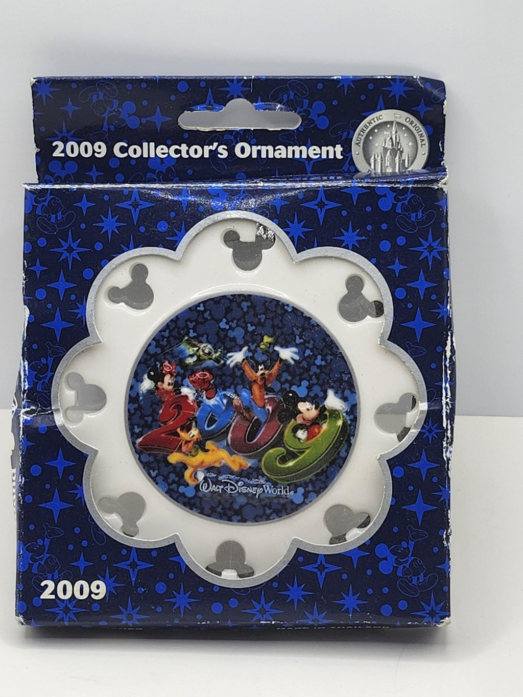 Disney 2009 Collector's Ornament Walt Disney World Porcelain Blue Mickey Mouse