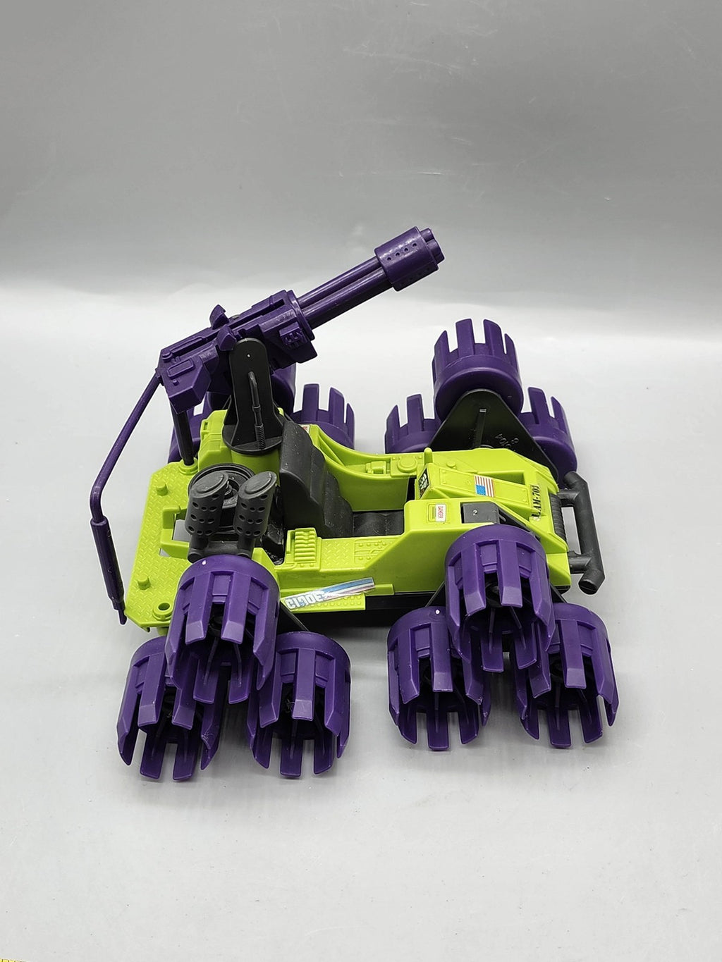 Vintage 1987 G.I. Joe Badger Battle Car Vehicle Hasbro Green Purple Toy Loose