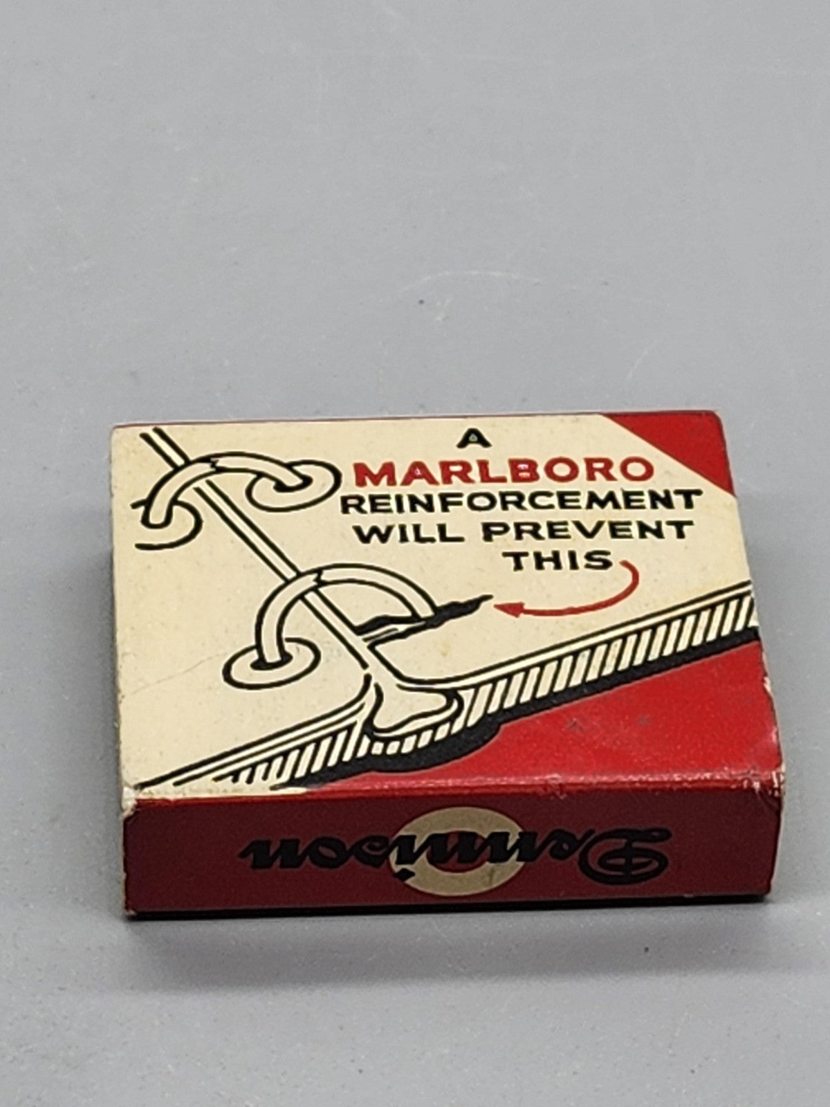 Vintage Marlboro Gummed Reinforcements Box 200 Dennison Red Black Office Decor