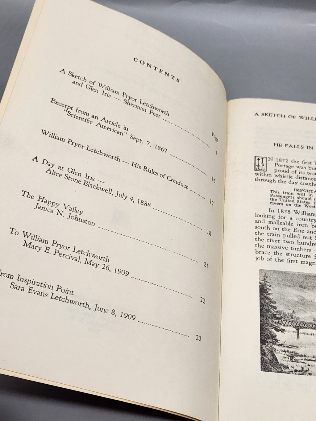 1956 Wm Pryor Letchworth & Glen Iris Book Sherman Peer Letchworth State Park