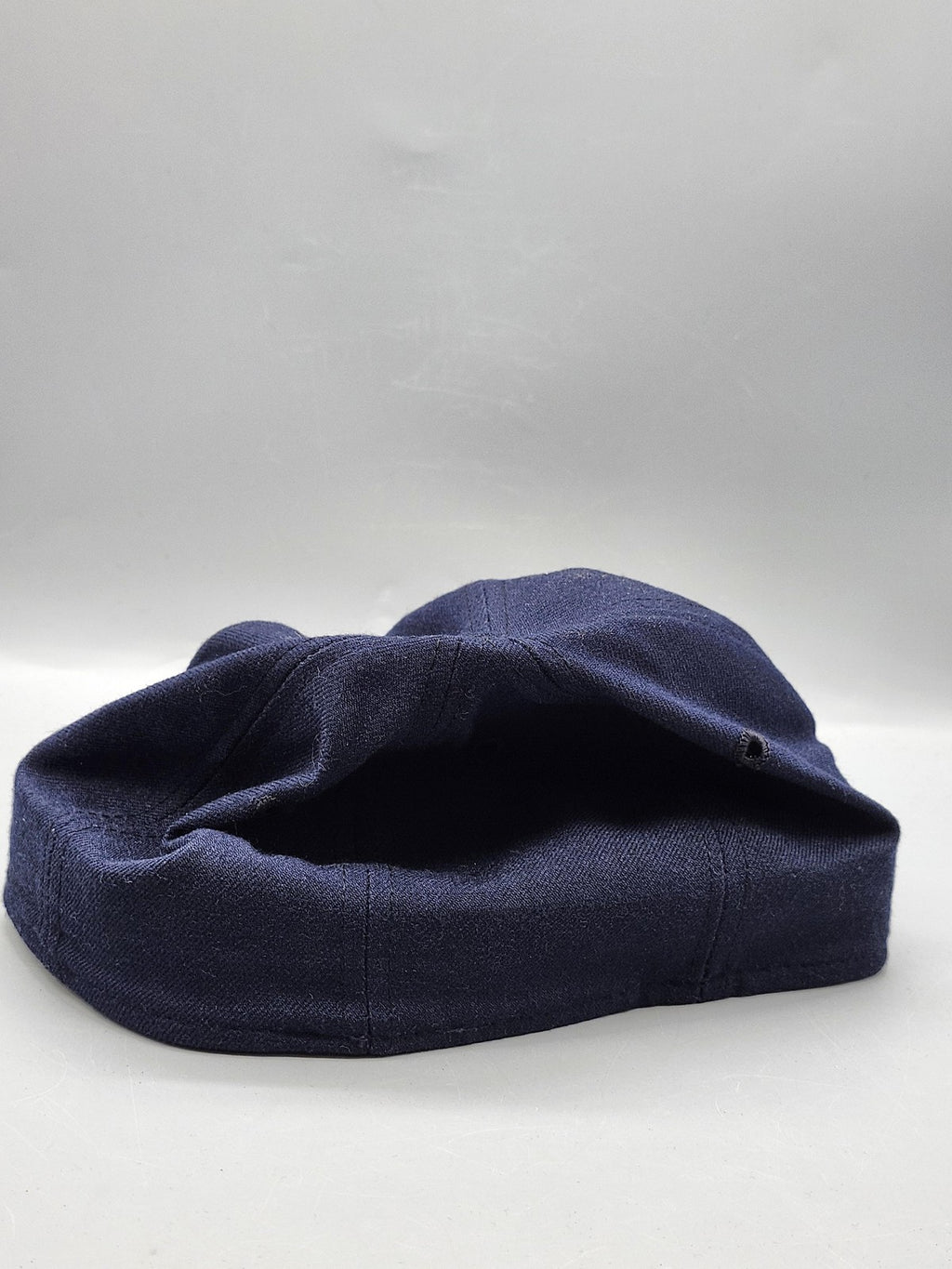 Vintage New Era NL Hat Cap Fitted Mens 6 7/8 Blue Wool Leather Baseball 80s