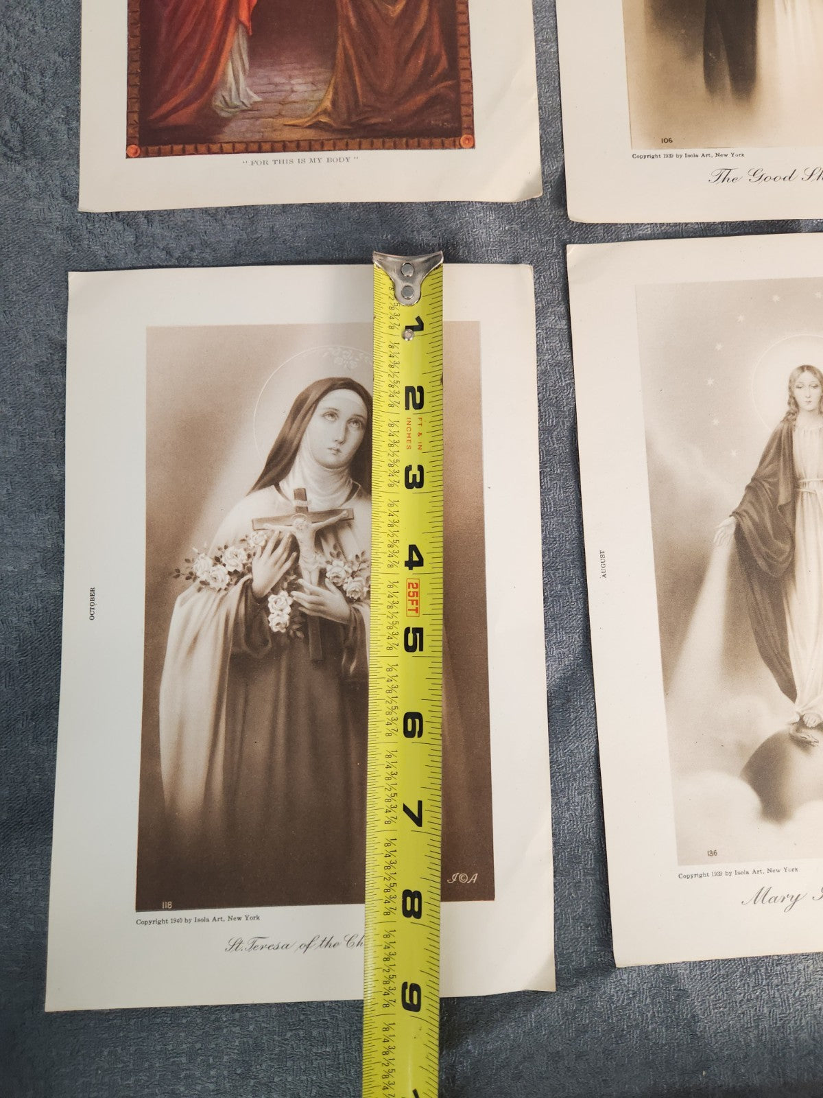 Vintage Catholic Religious Print Lot Sacred Heart Angel Of God Messenger Prints