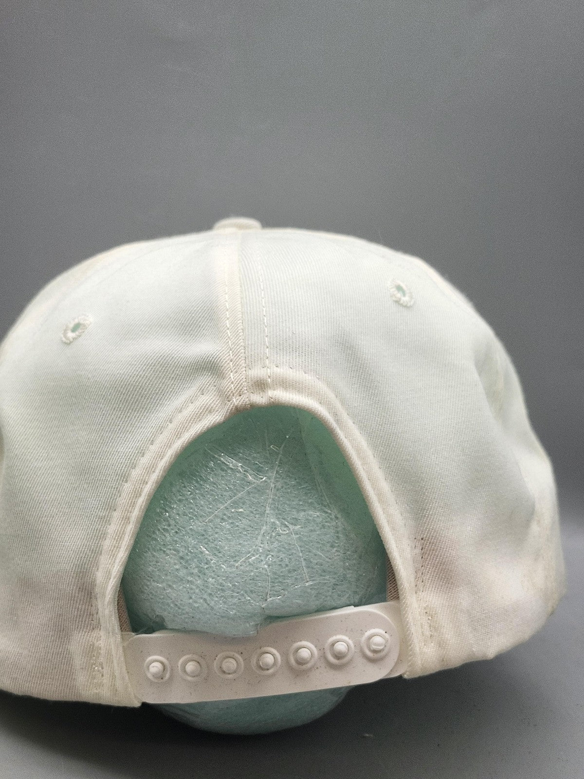 Vintage New Era ROCC Hat Cap Snap Back Mens L White Twill Rope Baseball USA