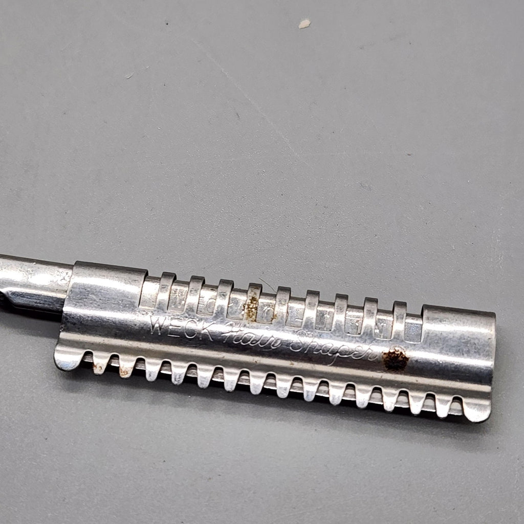 Vintage WECK Japan Silver Hair Shaper Razor Comb Barber Salon Hair Tool