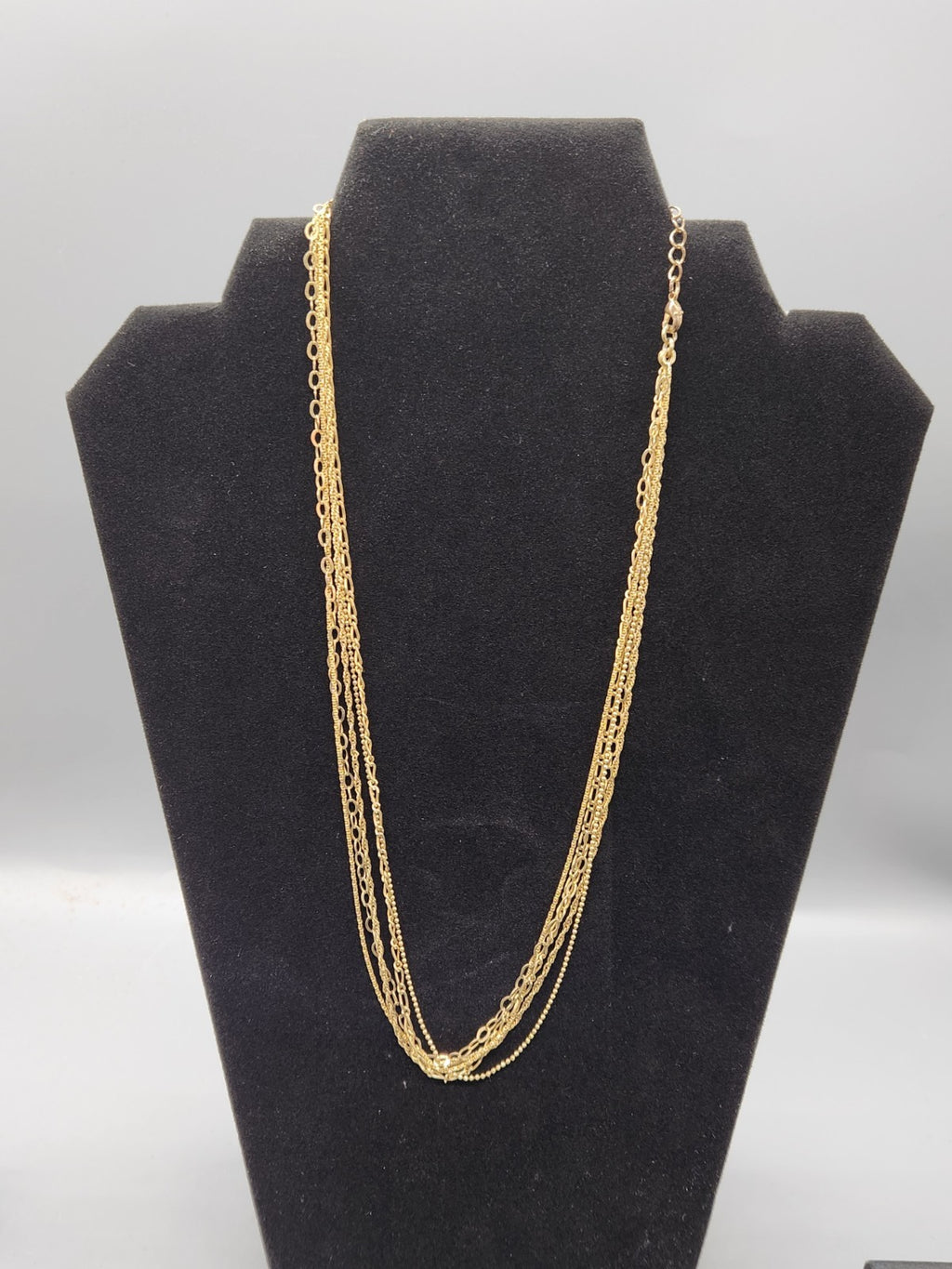Vintage BSE Italy Layered Gold Tone Necklace Multi Chain Adjustable Statement...