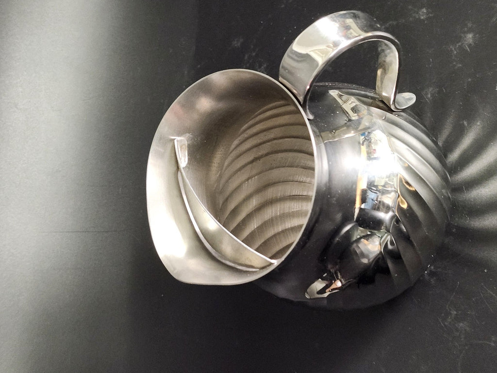 Kawazaki Stainless Pitcher Bowl Set Silver Swirl 18-8 Japan 2pc Decor Kitchen