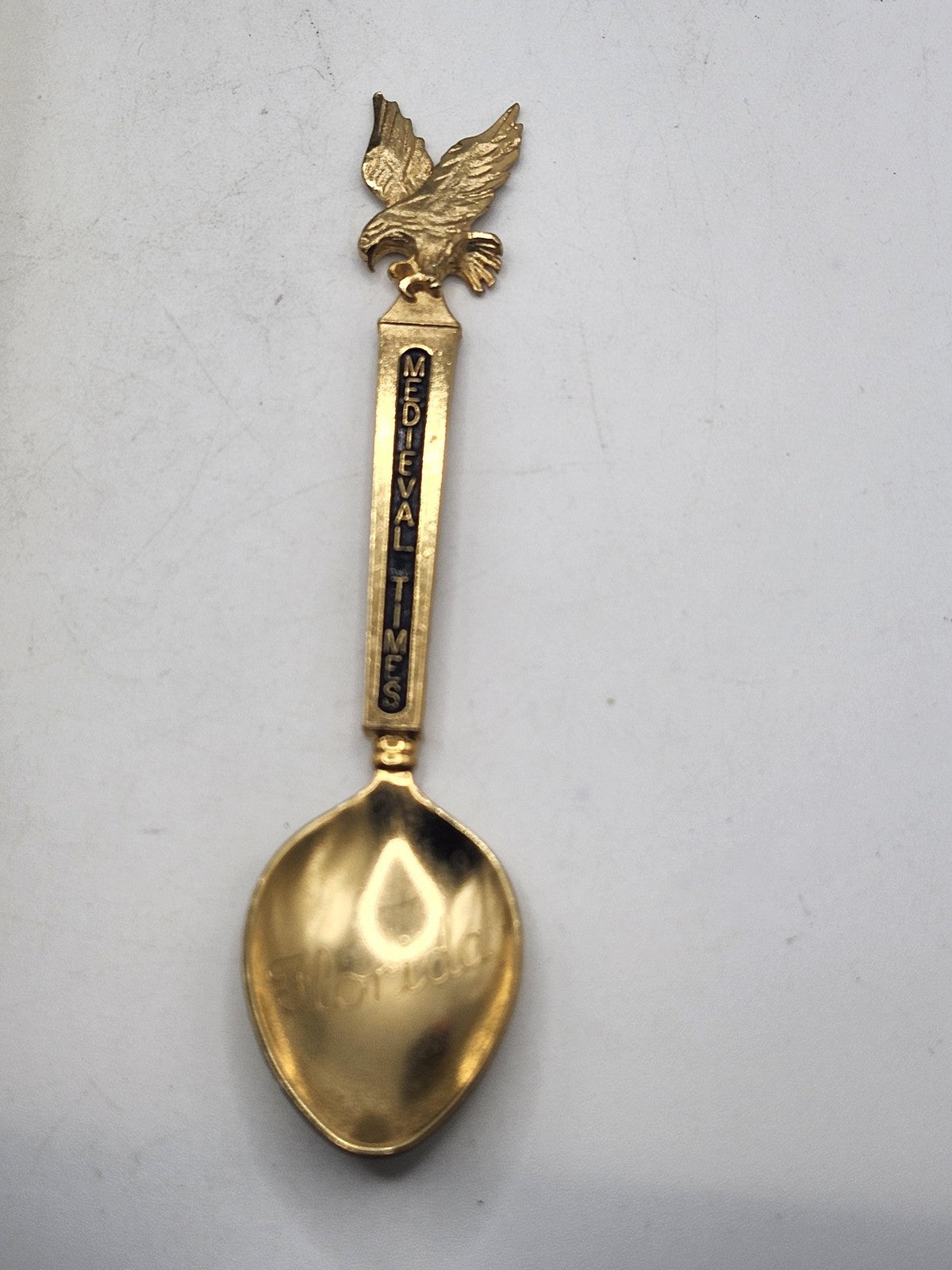 Medieval Times Florida Souvenir Spoon Gold Tone Eagle Handle Decor Collectible