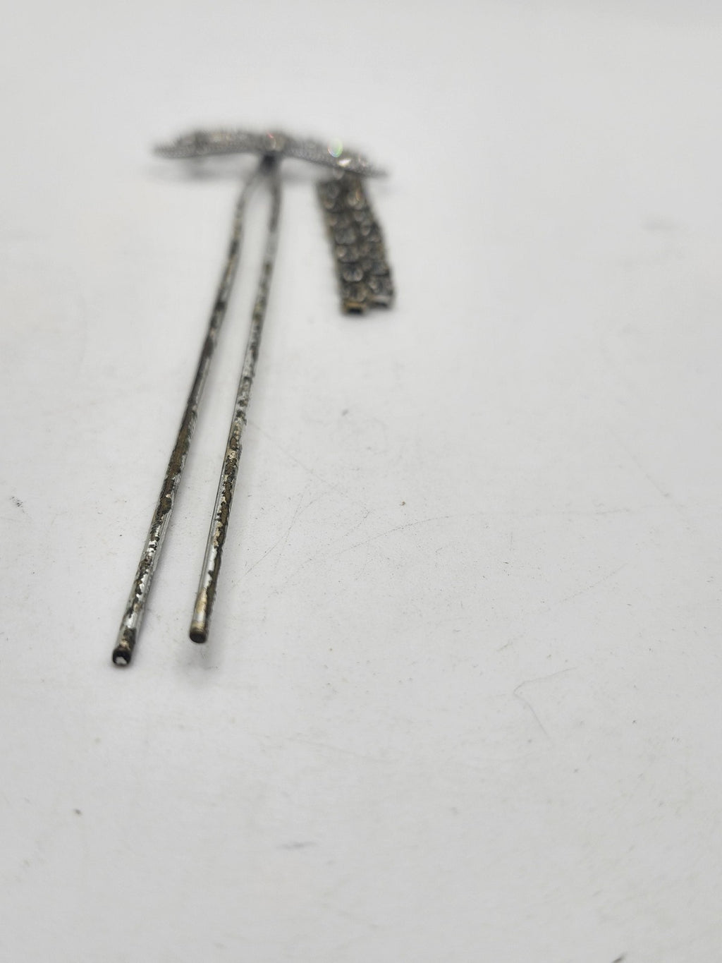 Rhinestone Hair Pin Womens One Size Silver Dangle Formal Wedding Party Bridal