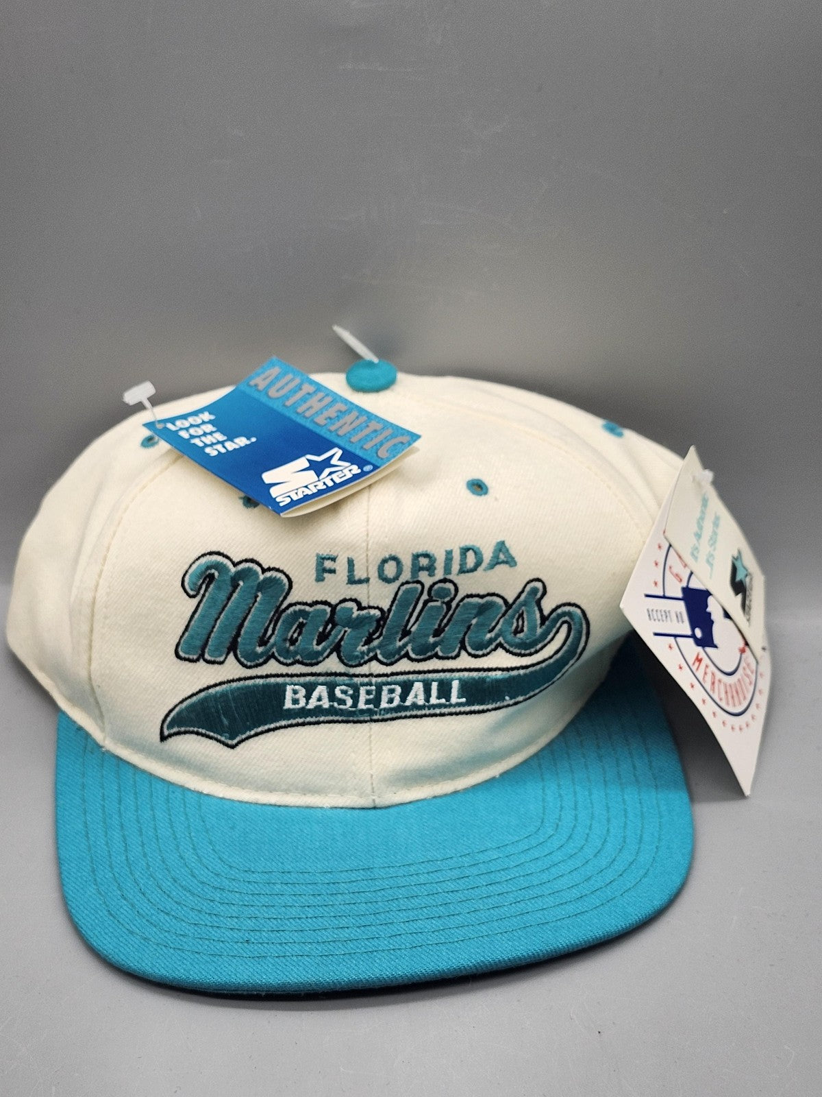 Vintage Florida Marlins Hat Cap Snap Back One Size MLB Baseball Starter Blue