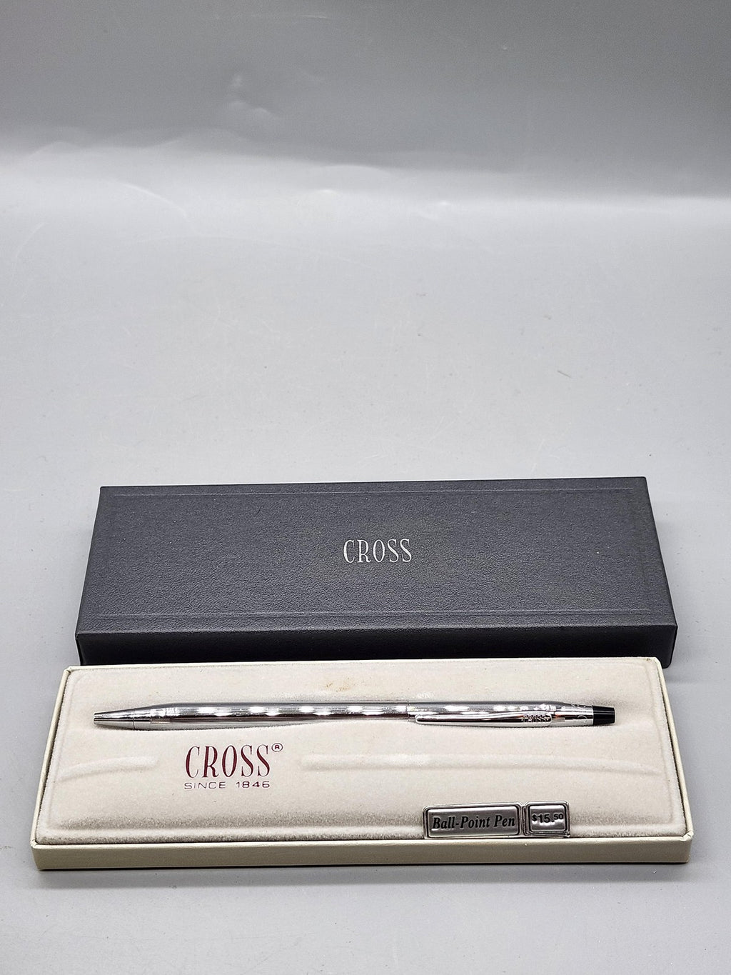 Vintage Cross Chrome 3502 Ballpoint Pen Blue Ink Gift Box Instructions