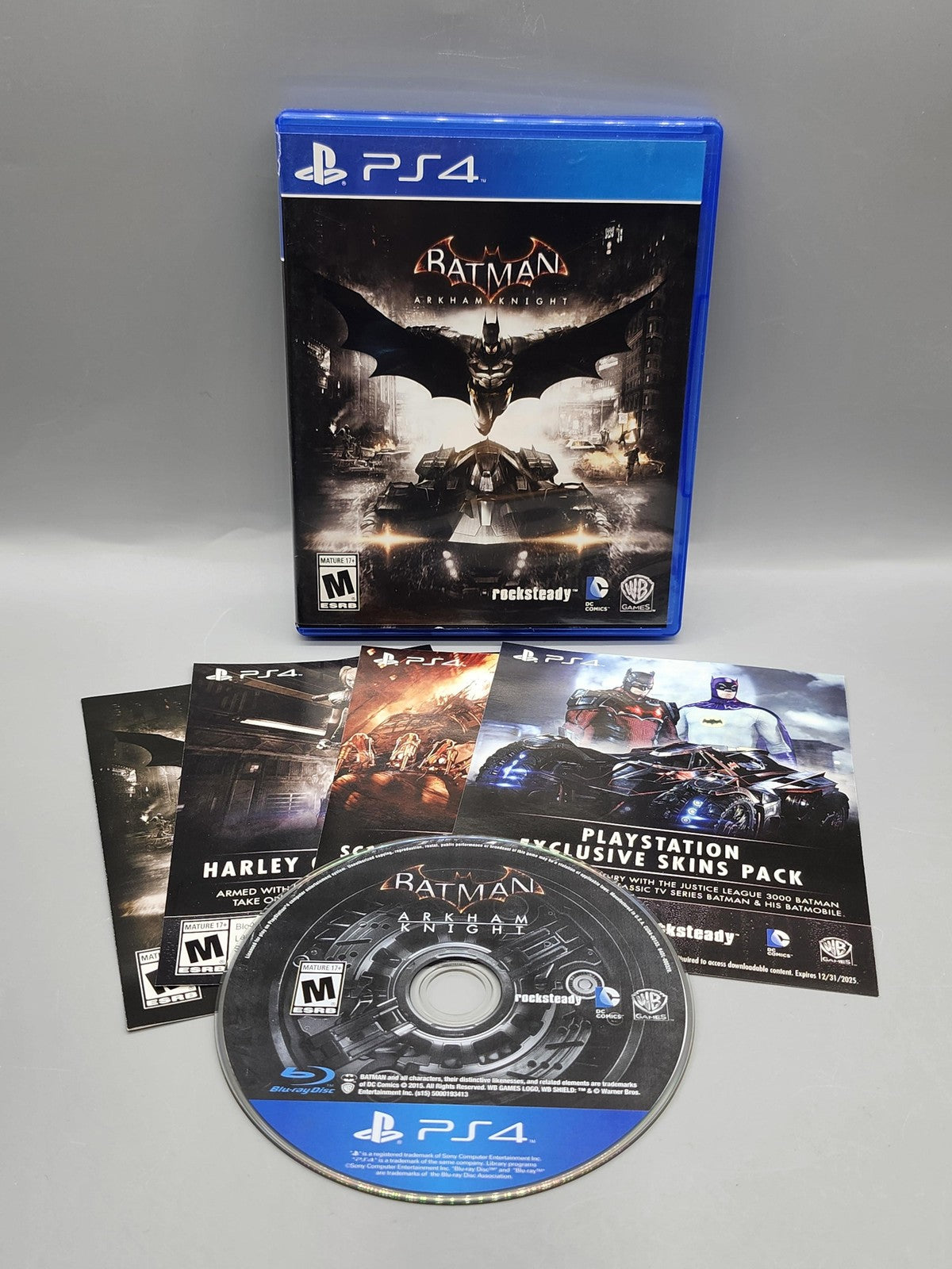 Batman Arkham Knight PlayStation 4 PS4 Game M WB Games NTSC-U/C 2015 Blue Case