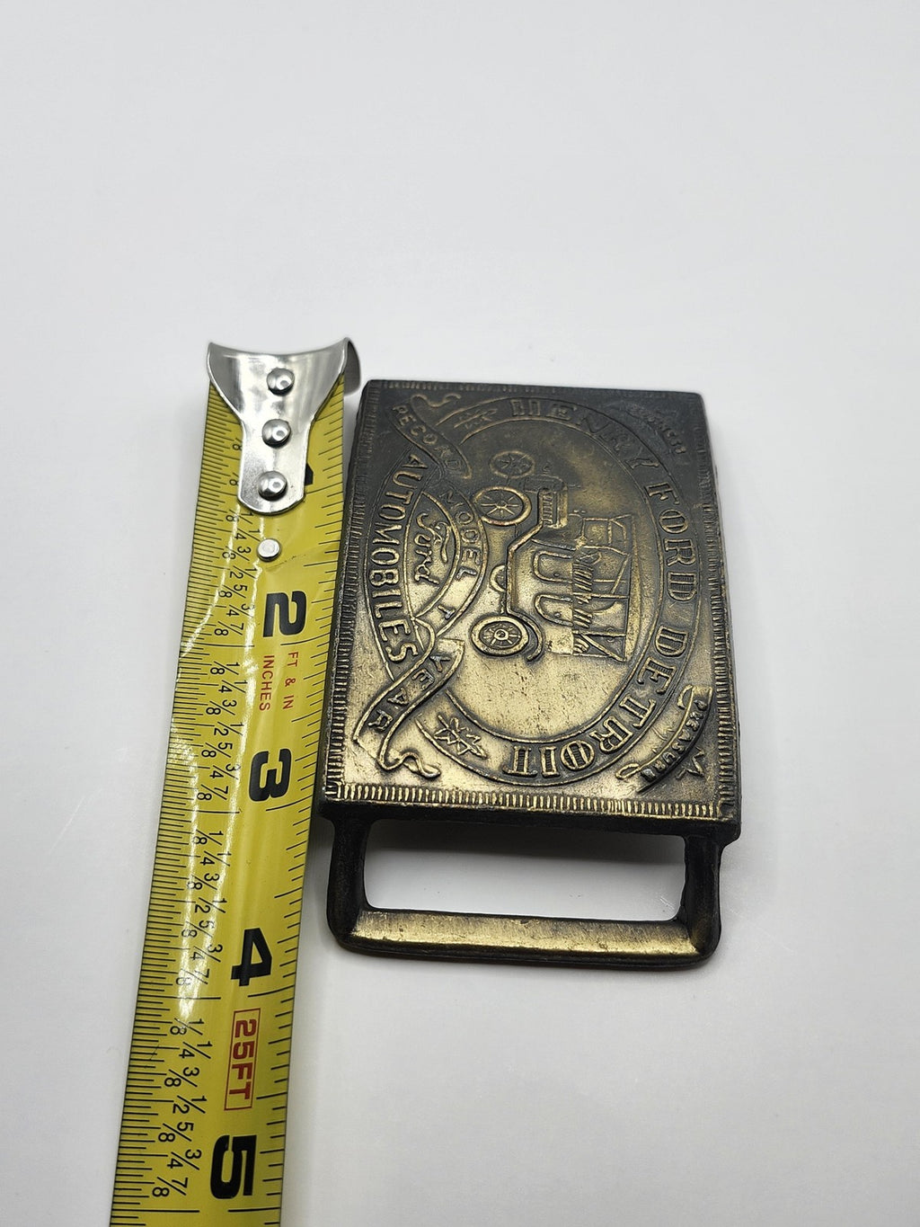 Ford Henry Ford Model T Belt Buckle Mens Gold Metal Rectangular Western Logo