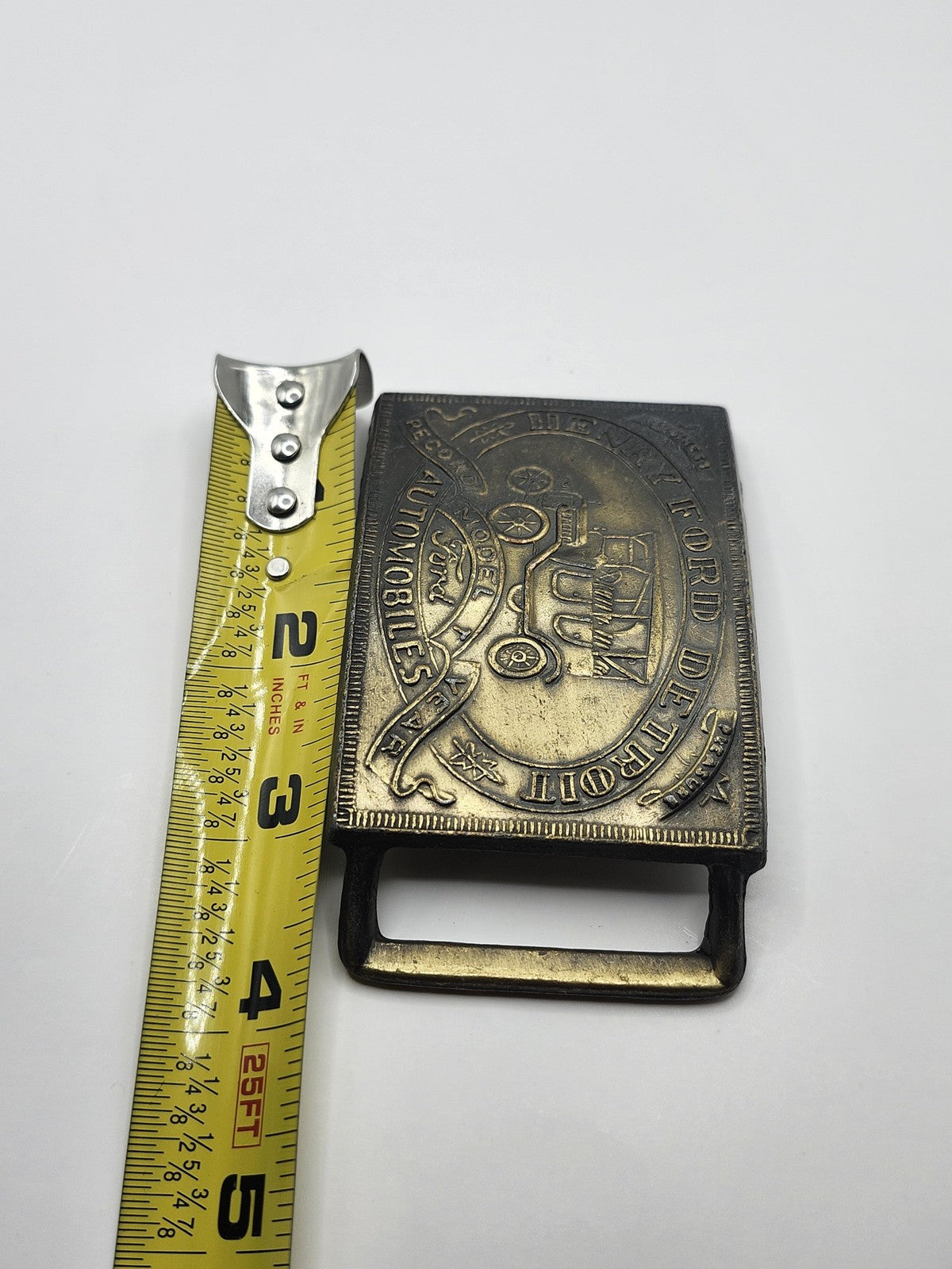 Ford Henry Ford Model T Belt Buckle Mens Gold Metal Rectangular Western Logo