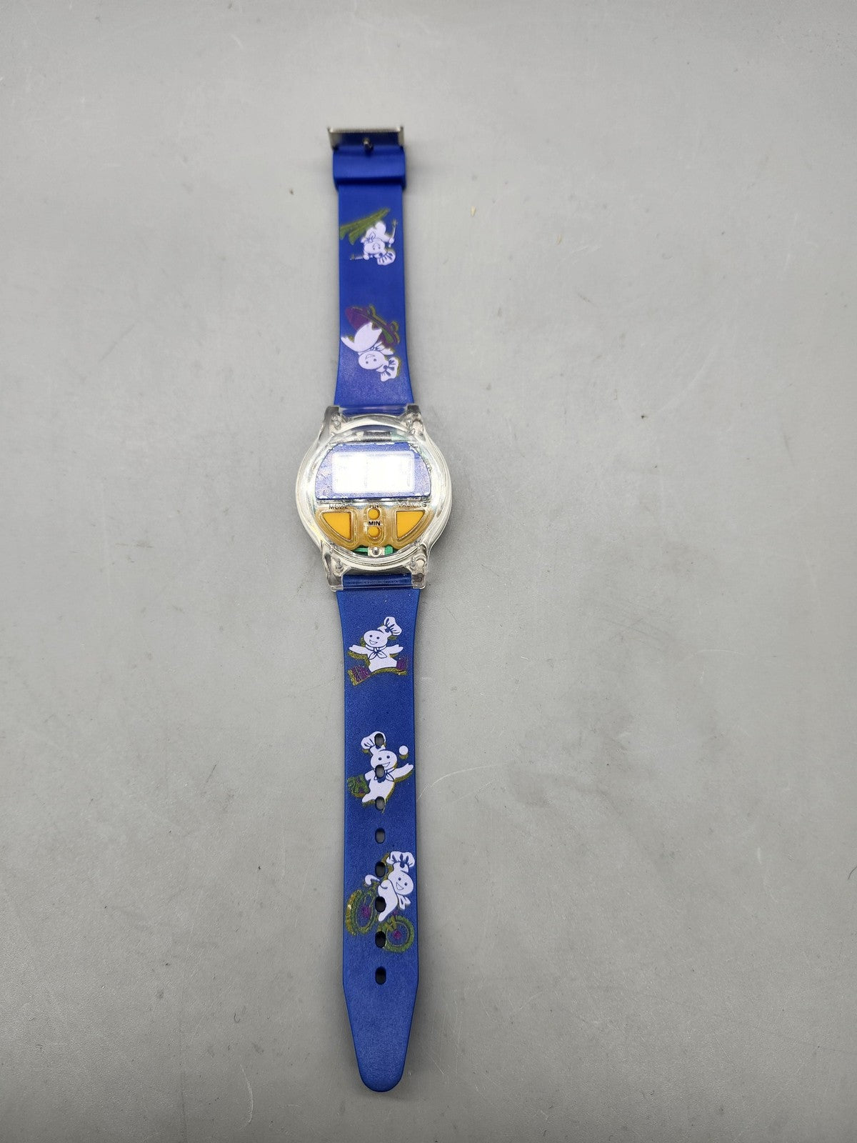 Digital Talking Watch Boys Blue Cartoon Chef Character LCD Quartz Wristwatch