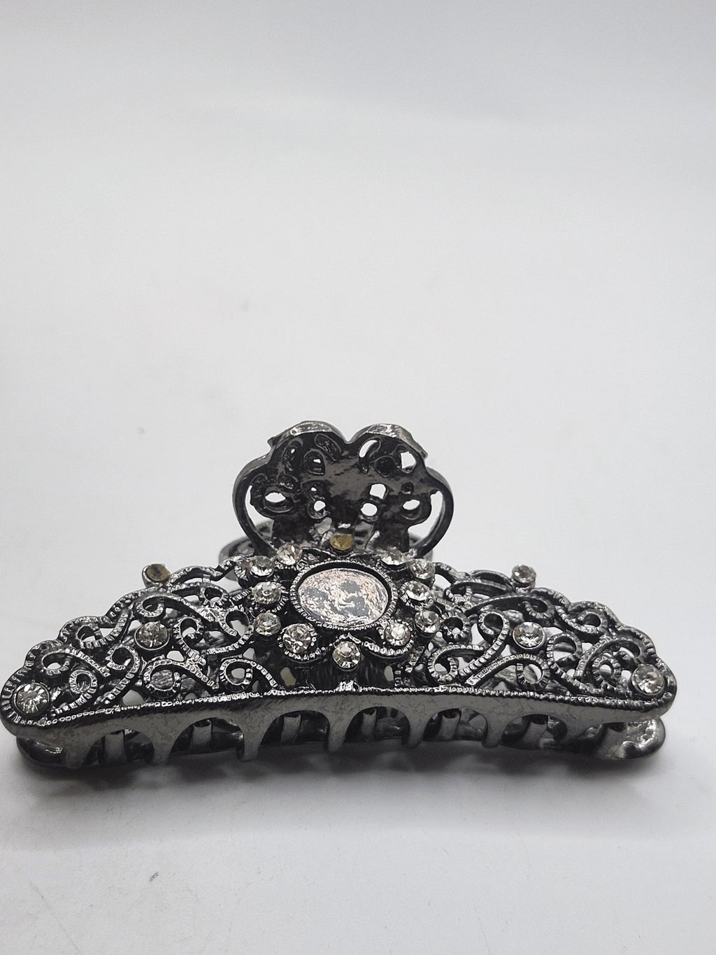 Hair Claw Womens One Size Silver Rhinestone Floral Party Hair Clip Barrette
