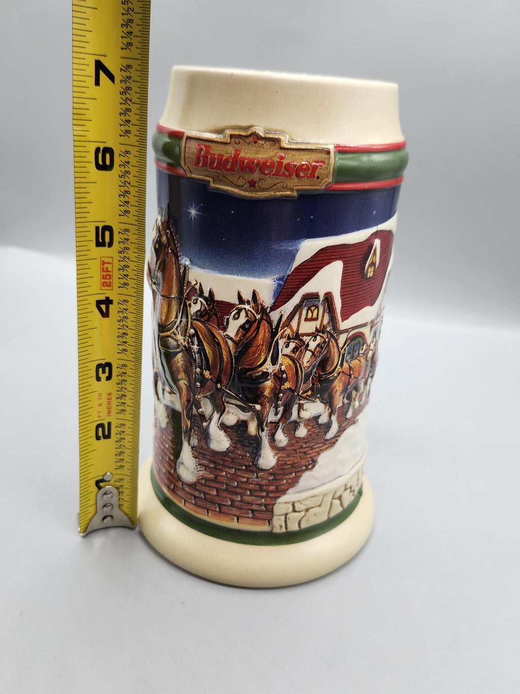 Vintage Budweiser Grant's Farm Holiday Stein CS343 Ceramarte Brazil Beer