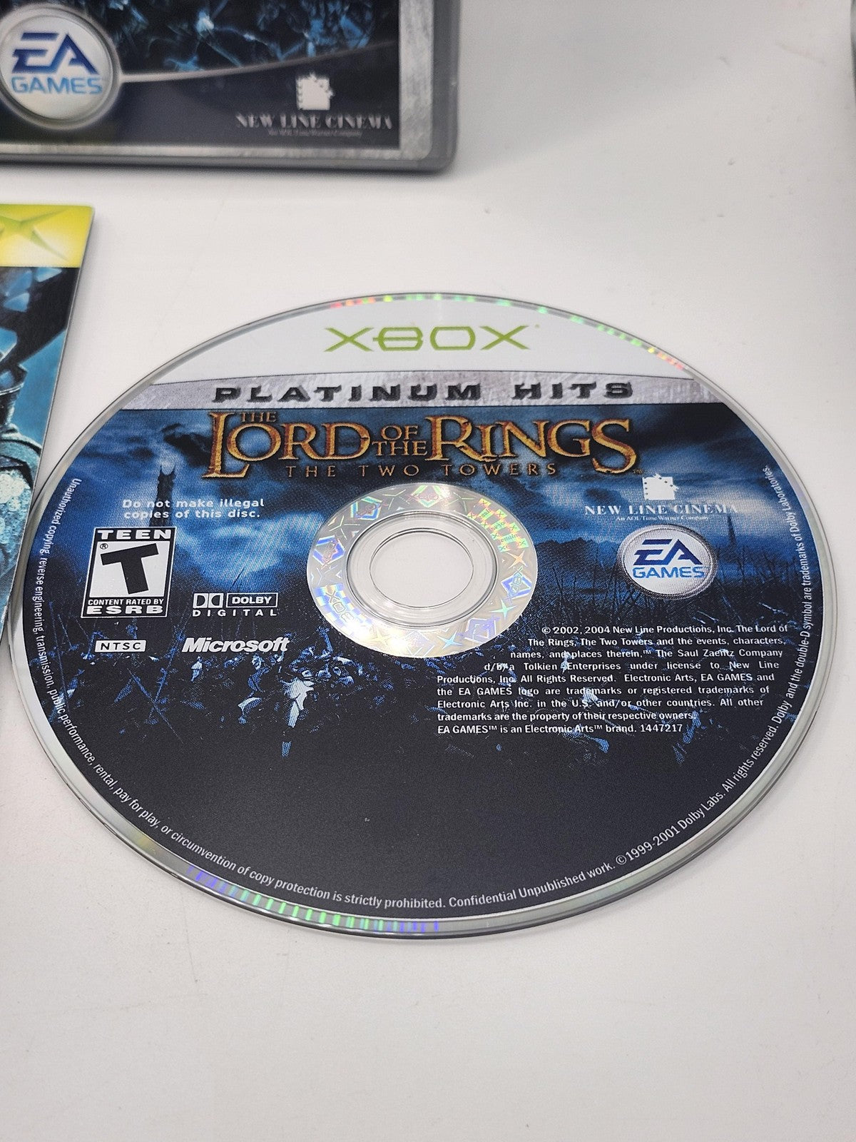 Lord Of The Rings Two Towers Microsoft Xbox Game CIB Platinum Hits EA NTSC-U/C T