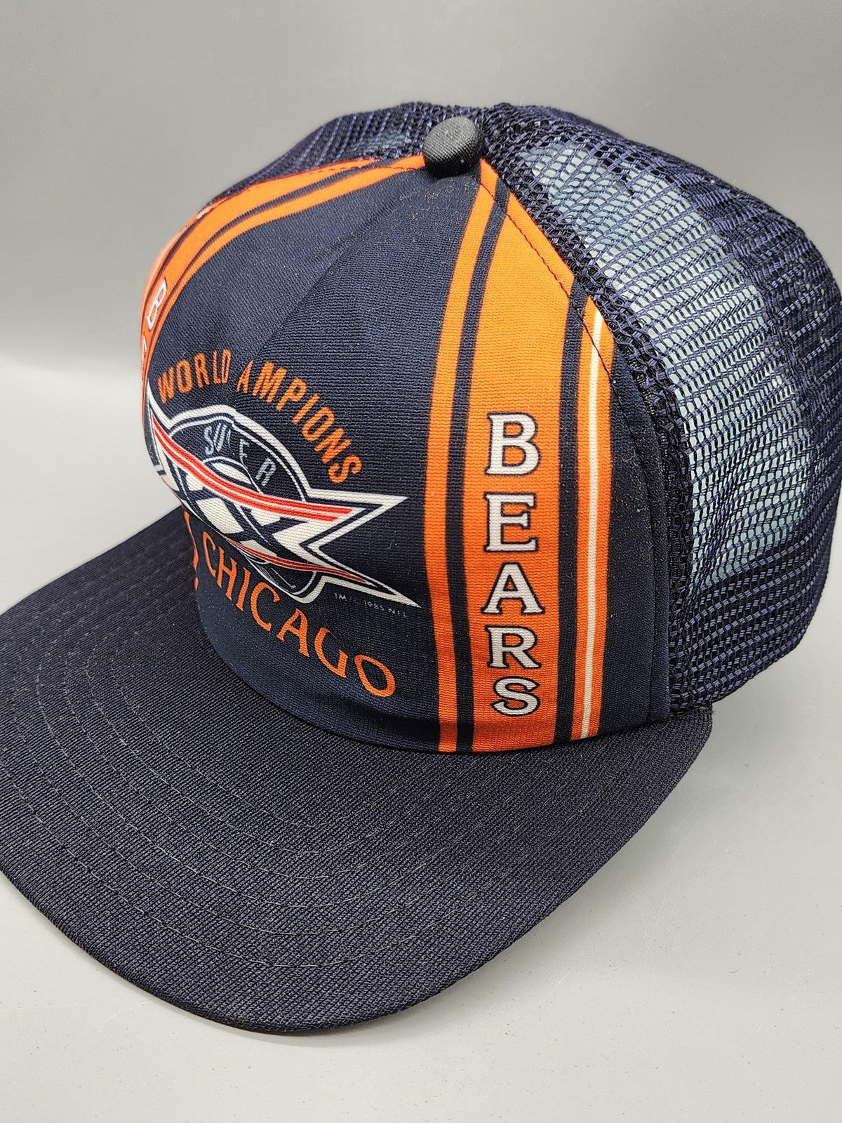 Vintage Chicago Bears Hat Cap Snap Back Super Bowl One Size Blue NFL New Era
