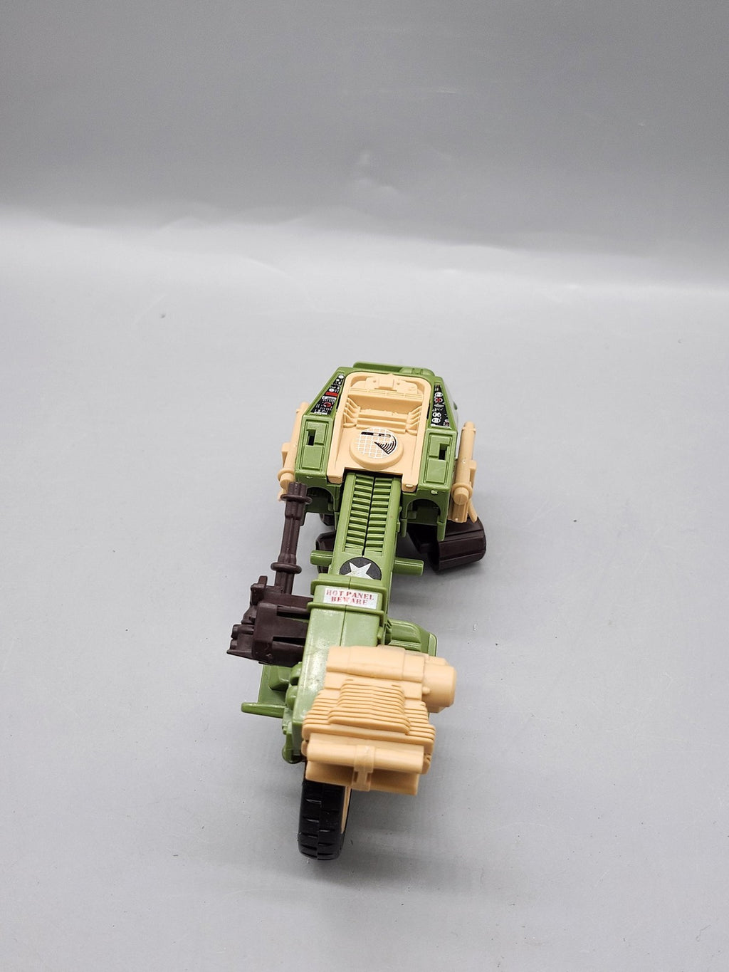 Vintage Military Motorcycle Vehicle Action Figure Plastic Toy Loose Green Tan
