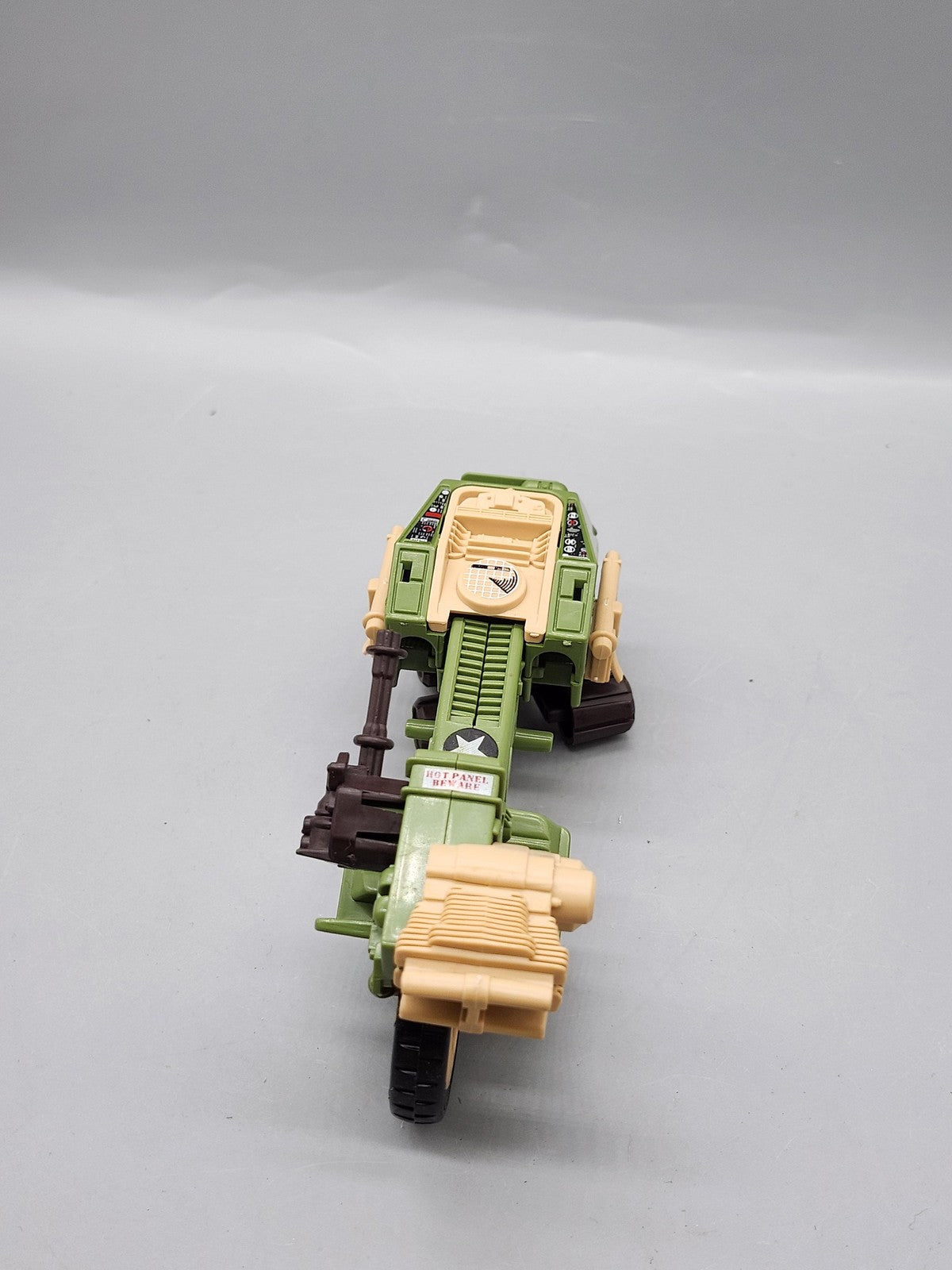 Vintage Military Motorcycle Vehicle Action Figure Plastic Toy Loose Green Tan