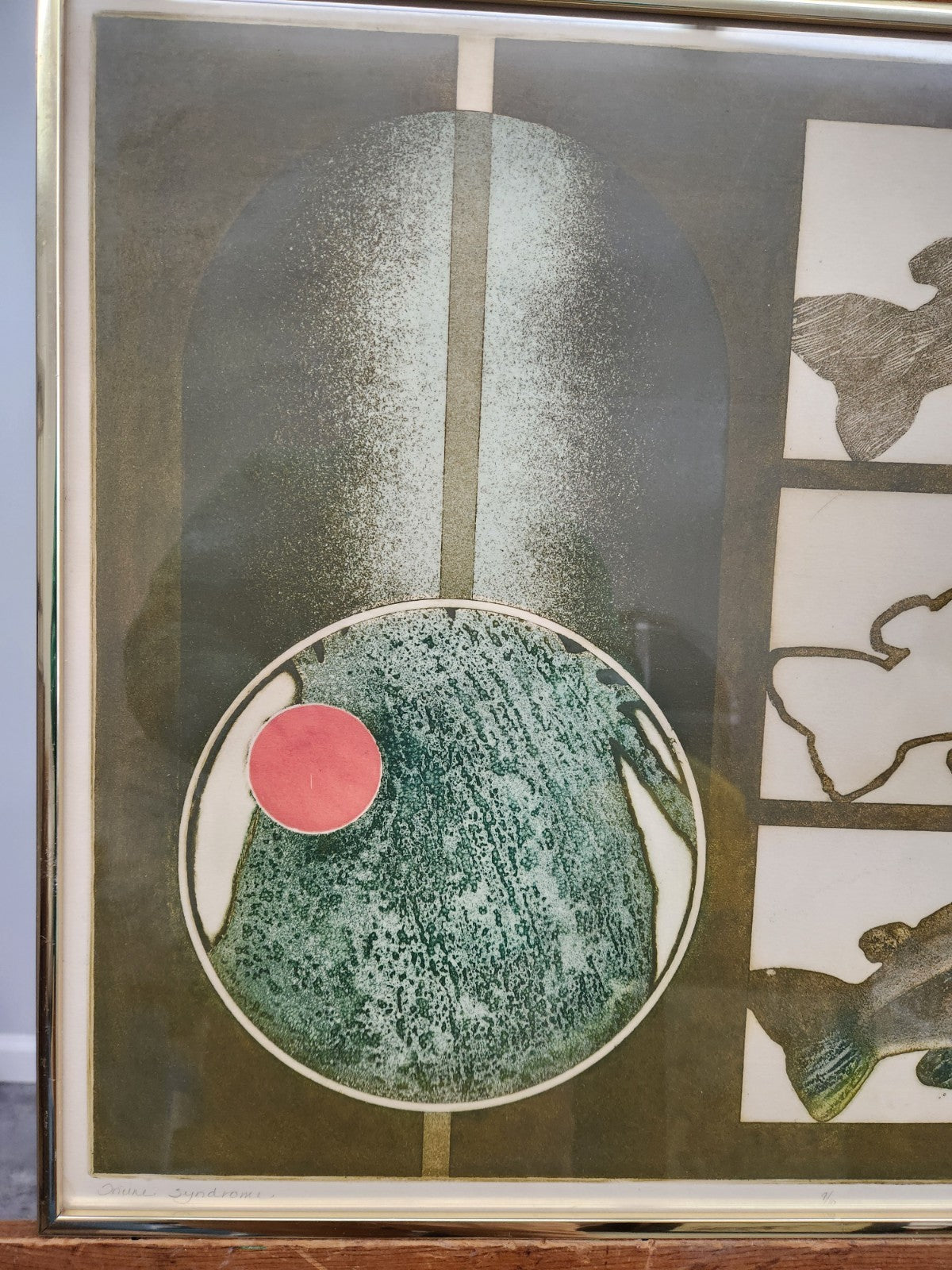 Signed Limited Edition 1972 Catfish Print 9/10 Mid Century Modern Surreal Art