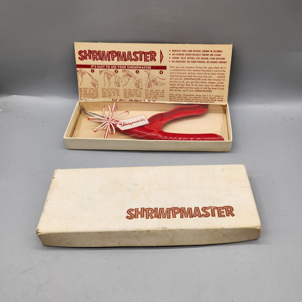 Vintage ShrimpMaster Shrimp Deveiner Tool w/ Original Box Retro Kitchen Gadget