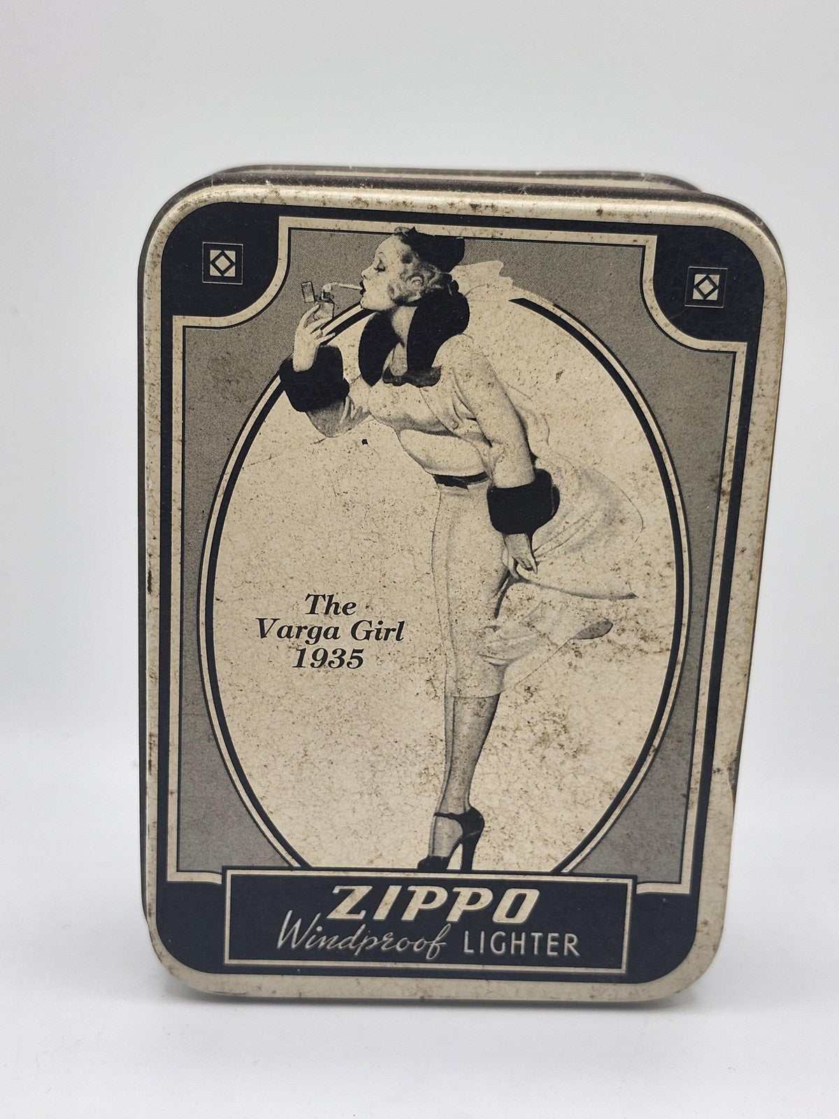 Vintage Zippo The Varga Girl 1935 Lighter Tin Box Windproof Case USA Decor