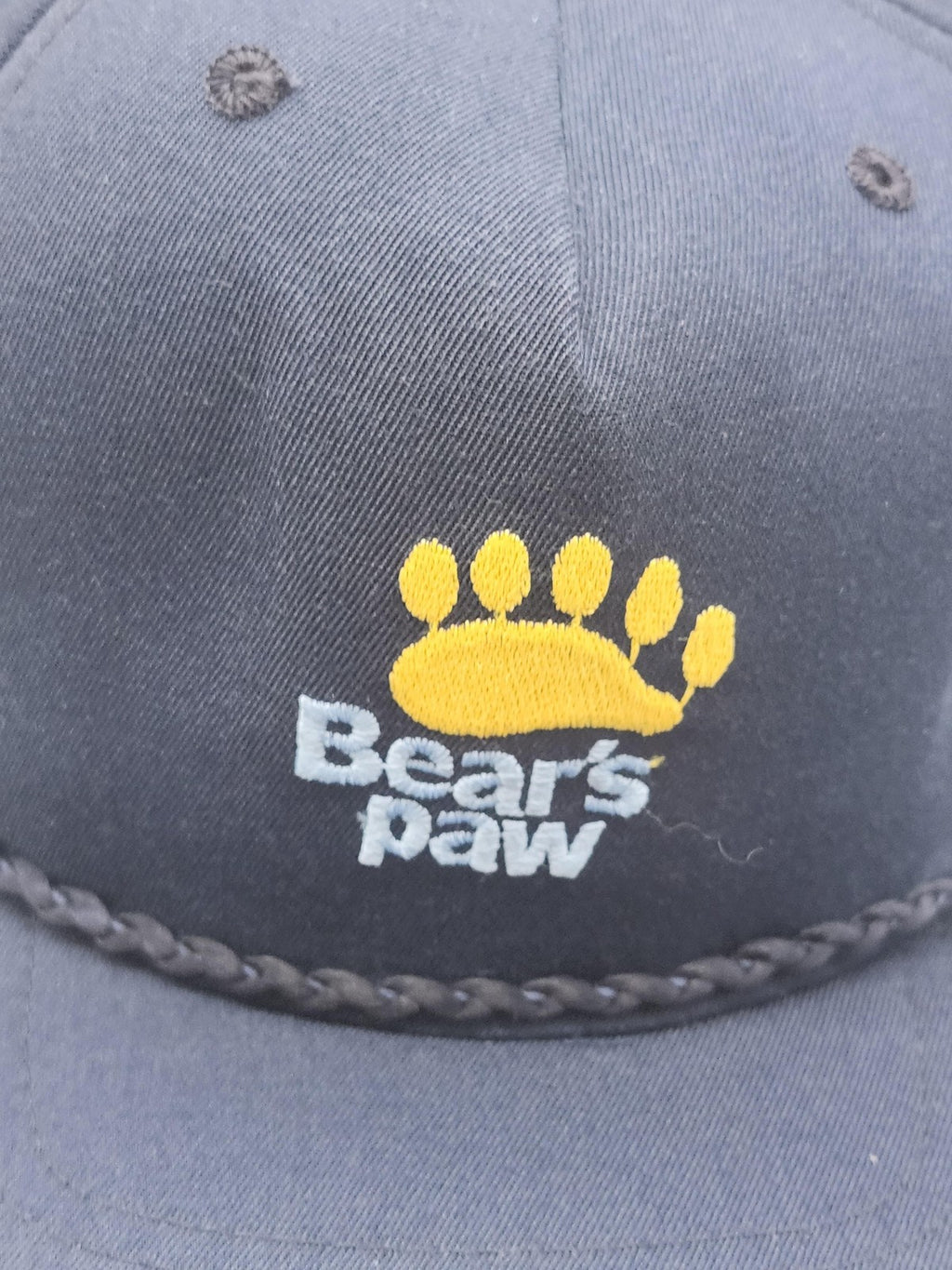 Vintage New Era Bears Paw Hat Cap Snap Back Mens Medium Blue Rope USA 80s