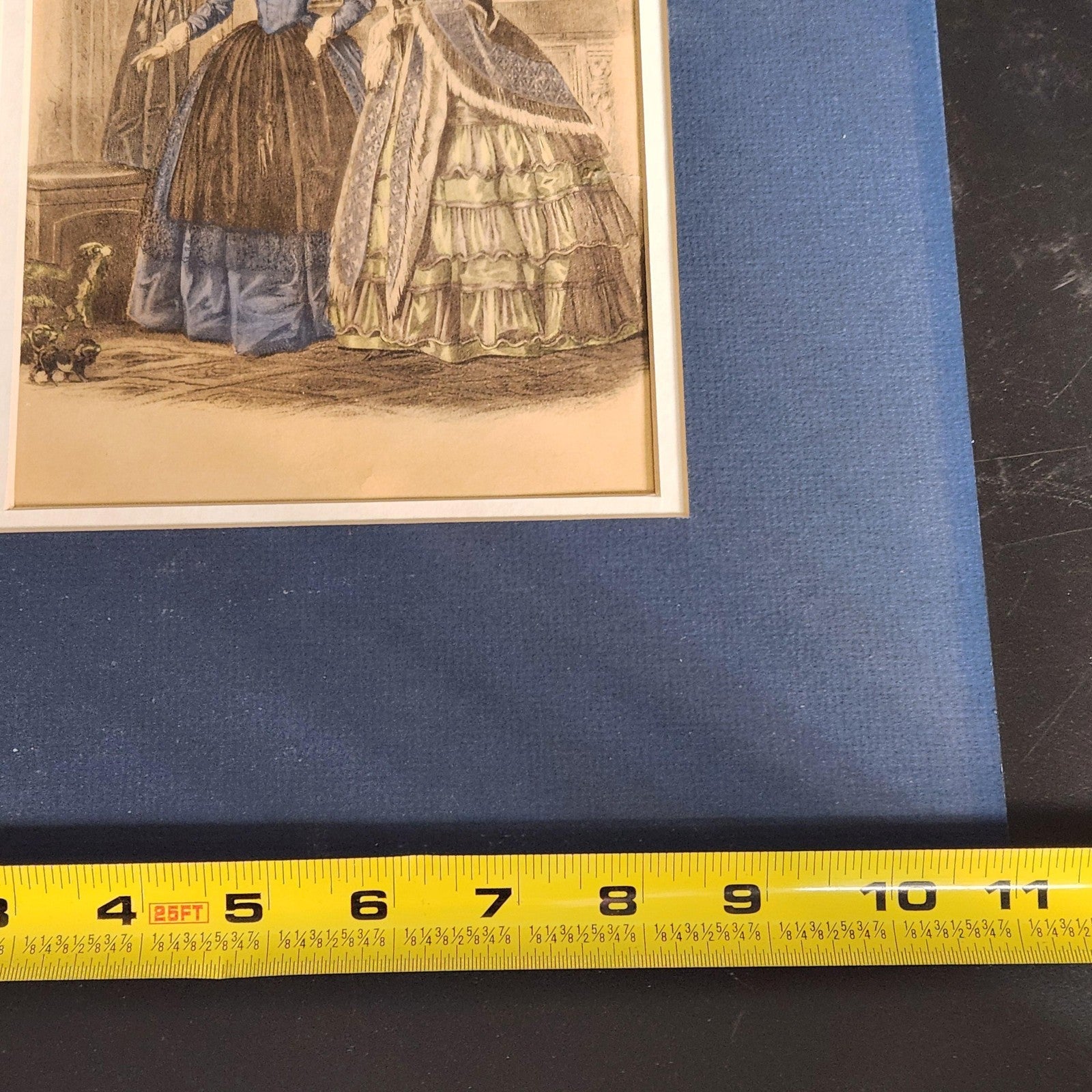 Vintage Le Moniteur De La Mode 1851 French Fashion Ladies Print Hand Tinted