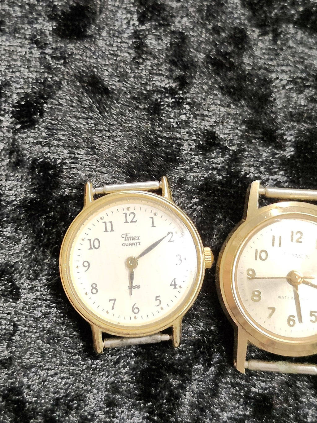 Timex Watch Lot Mens Gold Tone Quartz Mechanical Arabic Dial 3pc Parts