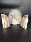 Beige Abstract Ceramic Stoneware Vase Set Of 3 Modern Art Pottery Table Decor