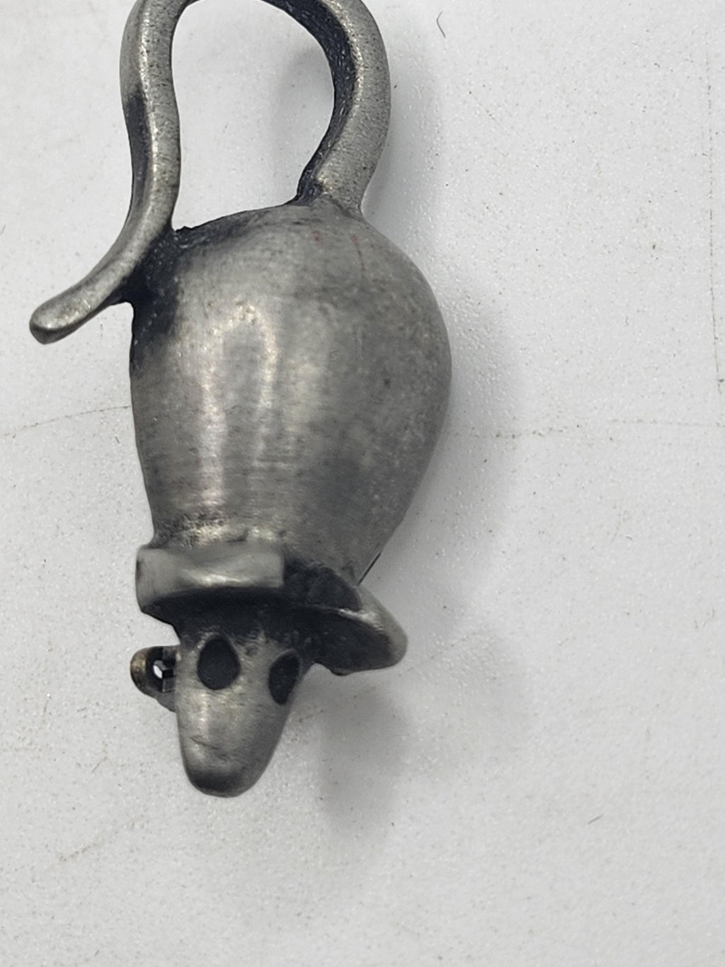 Pewter Mouse Figural Clip Charm Small Silver Tone Hook Sweden Jewelry Pendant