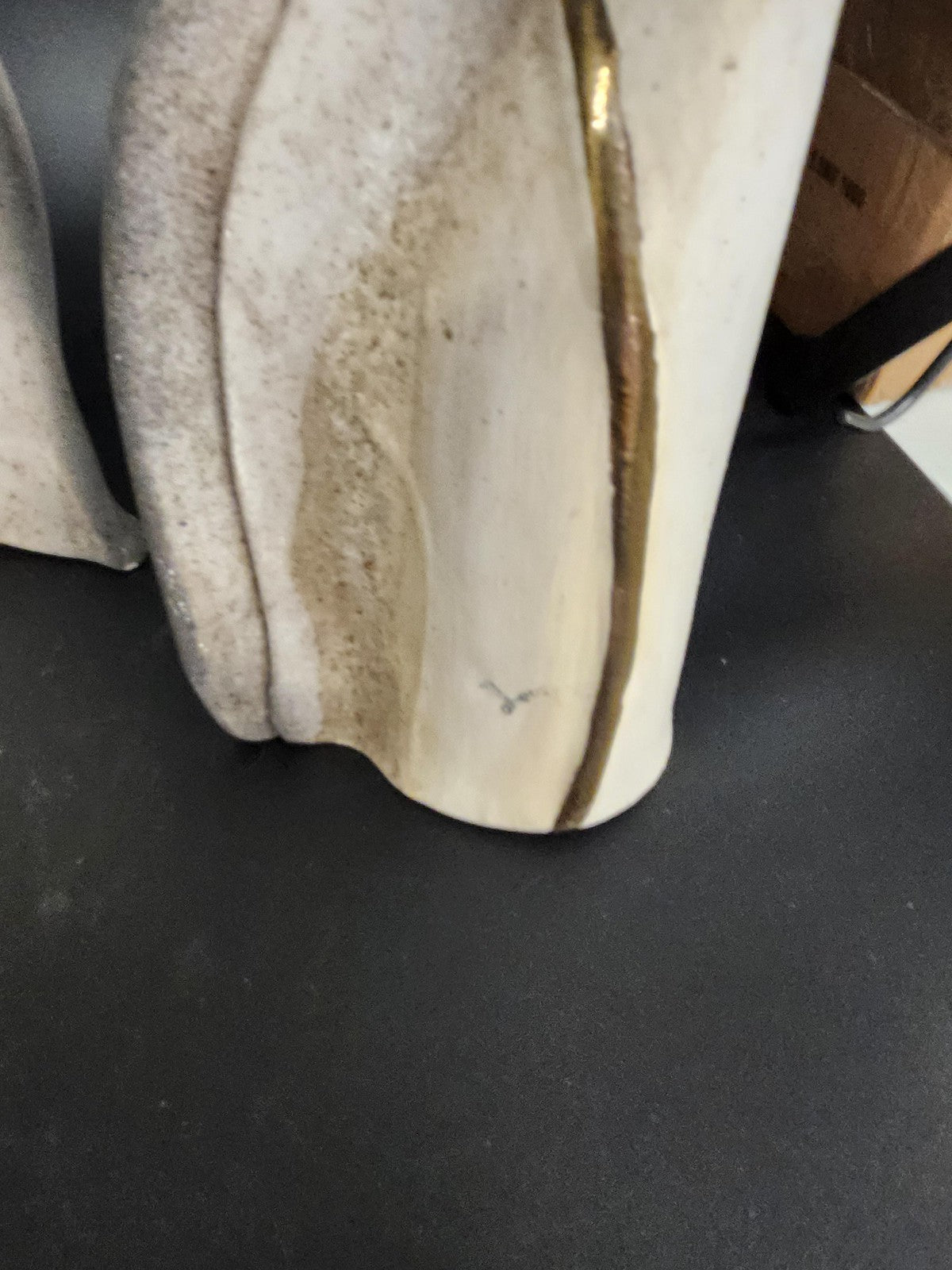 Beige Abstract Ceramic Stoneware Vase Set Of 3 Modern Art Pottery Table Decor
