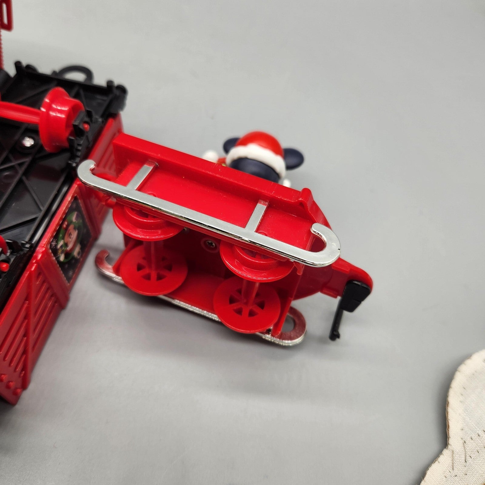 Disney Mickey Mouse Christmas Train 3pc Engine Gondola Sled Red Toy Holiday