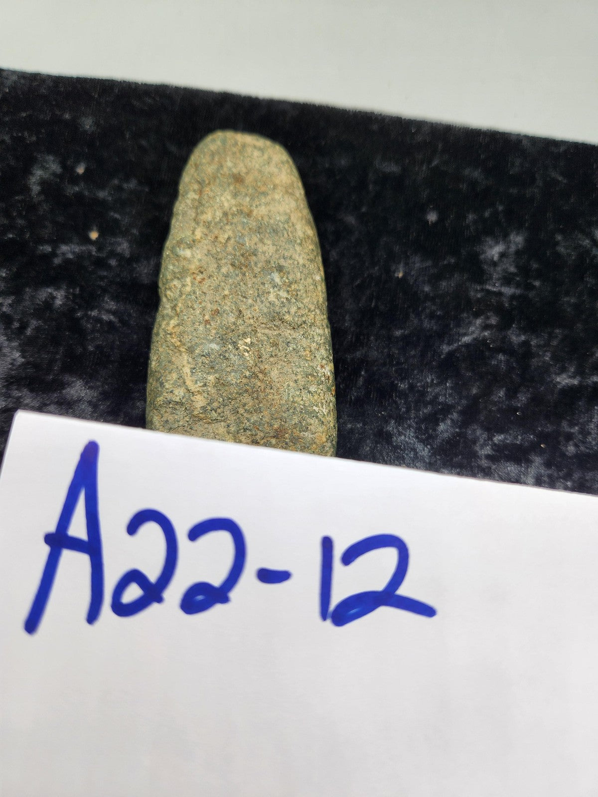 Vintage Stone Axe Head Small Green Gray Primitive Tool Rock Decor Display