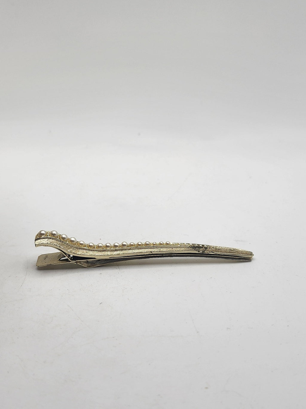 Hair Clip Barrette Womens One Size Gold Metal Beaded Pearl Formal Wedding