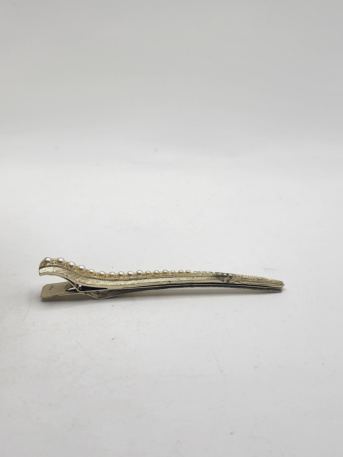Hair Clip Barrette Womens One Size Gold Metal Beaded Pearl Formal Wedding